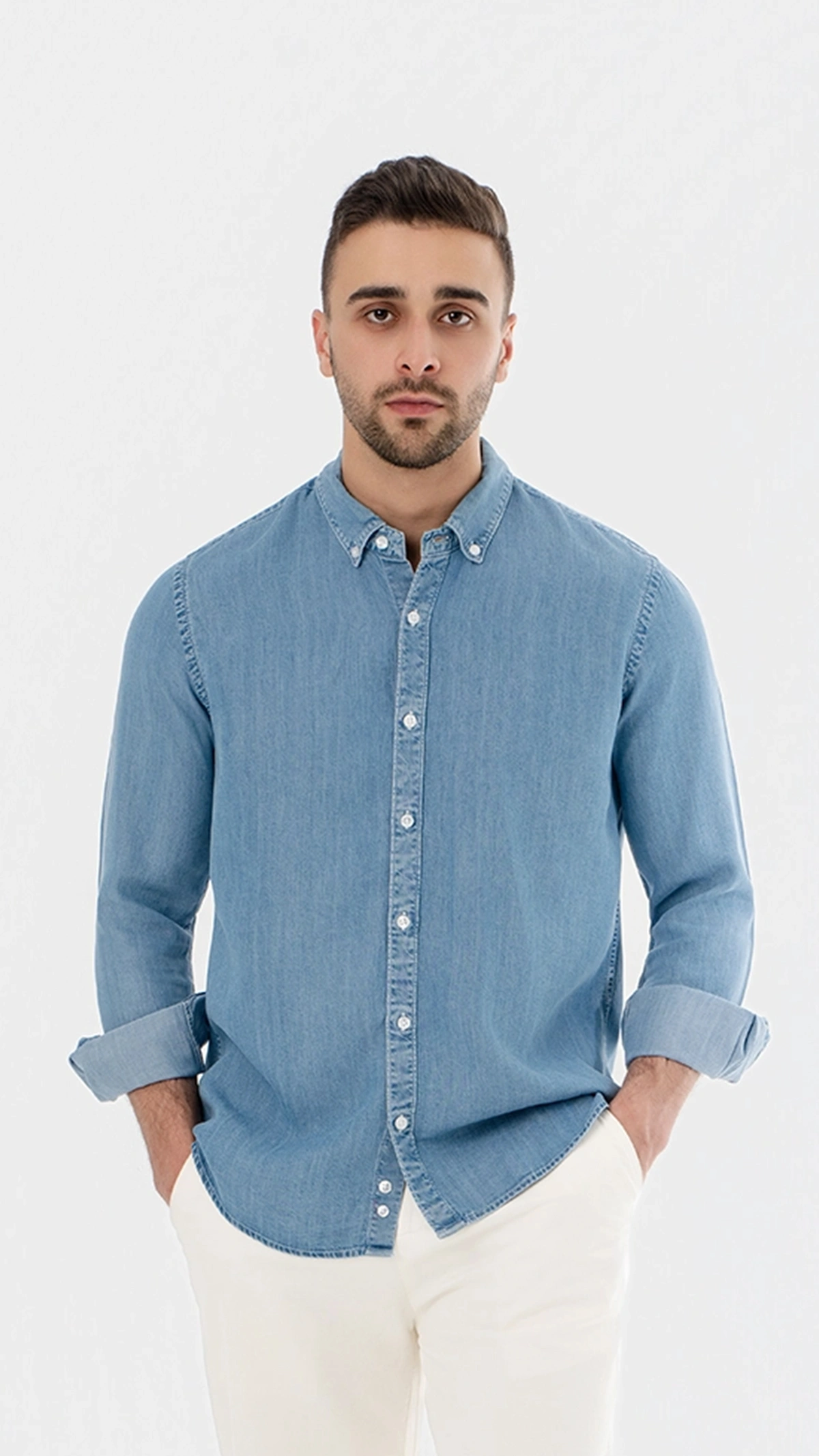 Long Sleeve Tencel Jeans Shirt